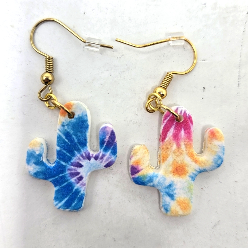 Handmade Clay Cactus Shaped Earrings